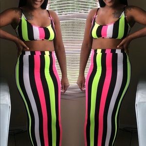 Neon Skirt Set
